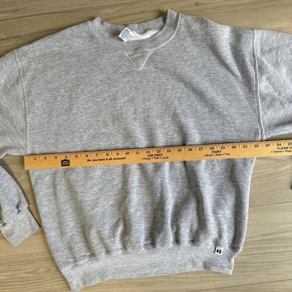 Vintage Russell Athletic Blank Crewneck Sweatshirt Grey L Made In Mexico Mint - Picture 5 of 9